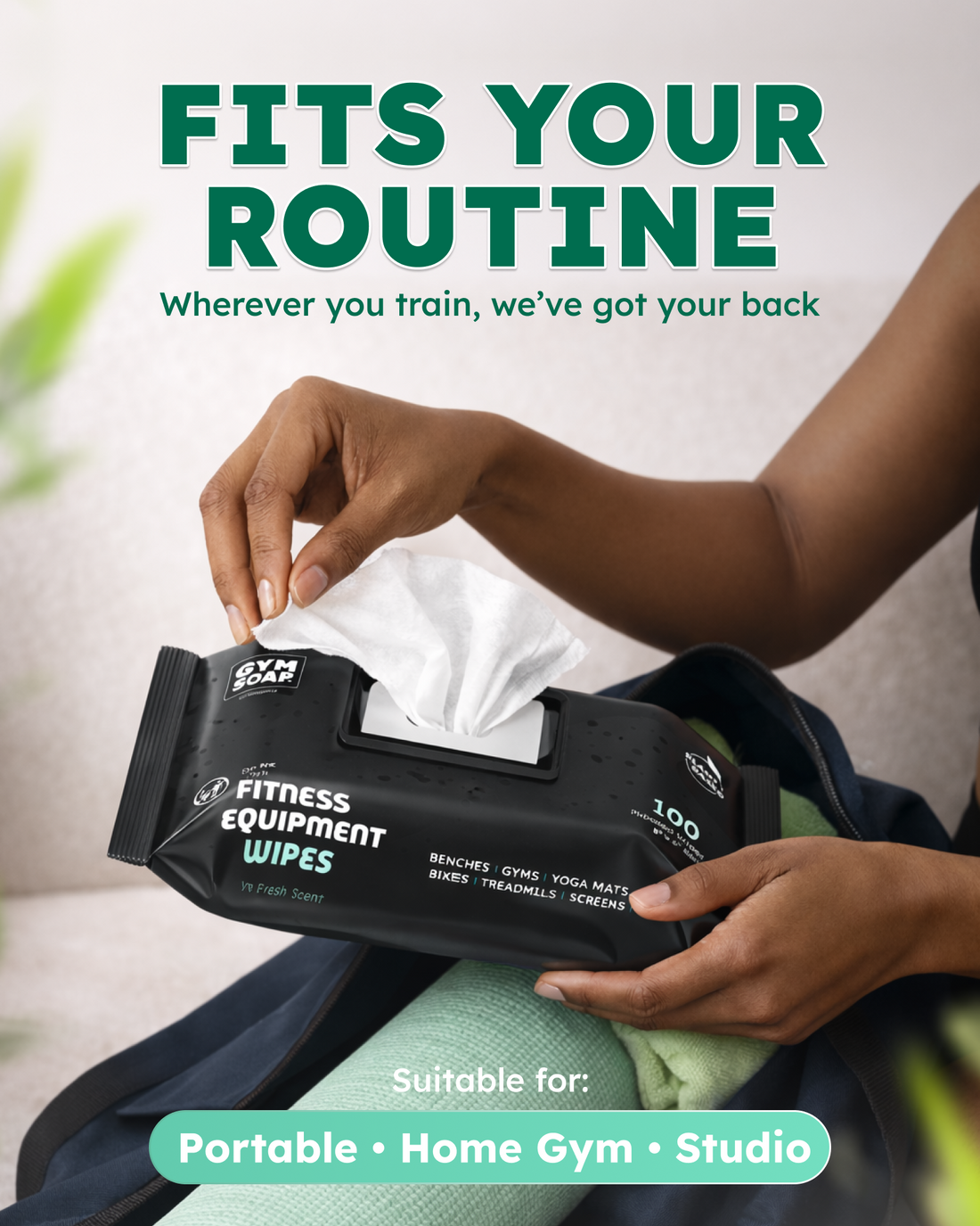 GymSoap Equipment Wipes — 100 Wipe Pack image 7