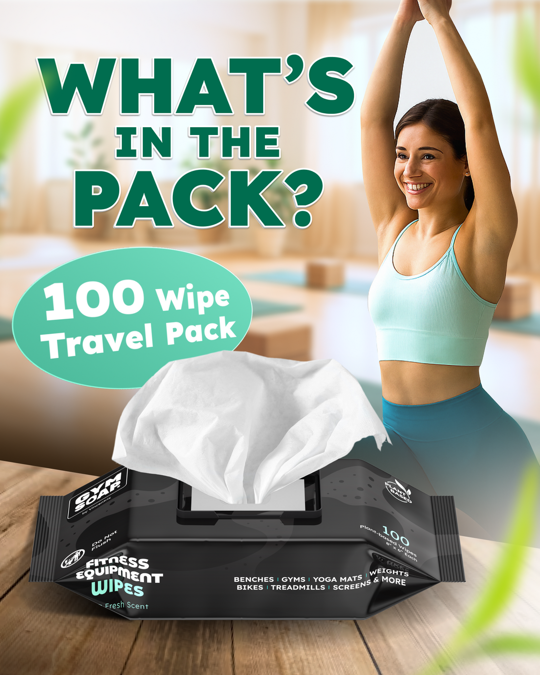 GymSoap Equipment Wipes — 100 Wipe Pack image 4