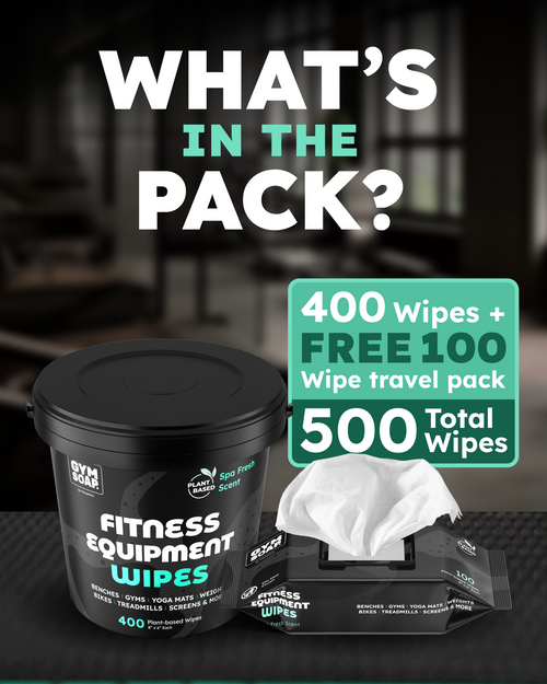 GymSoap Equipment Wipes Bucket + FREE Travel Pack