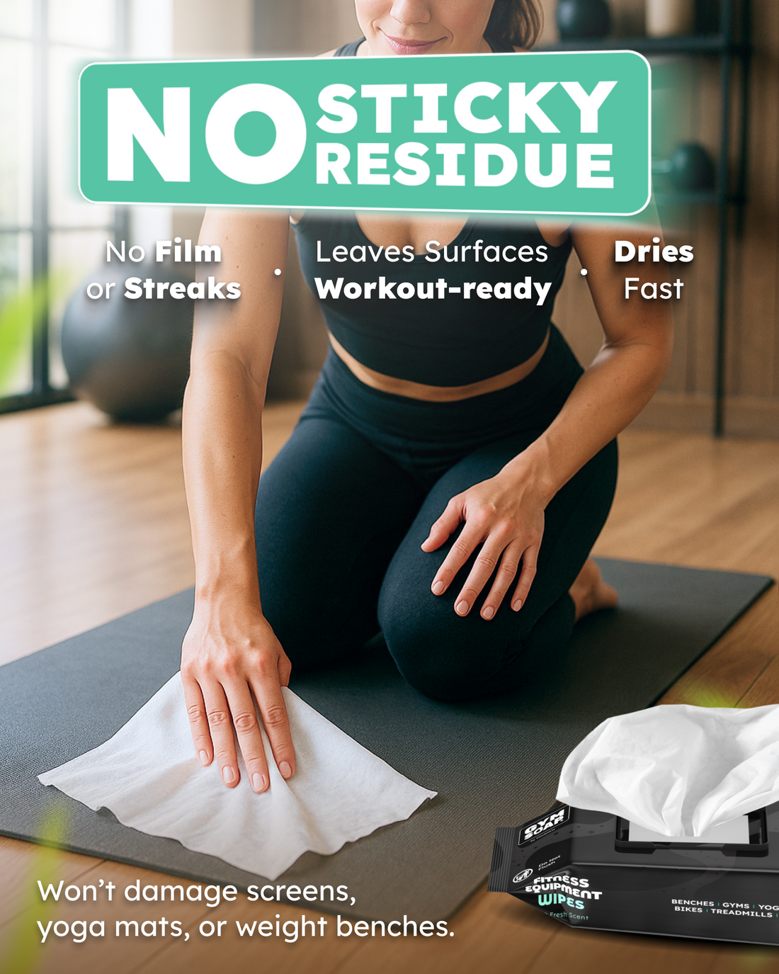 GymSoap Equipment Wipes — 100 Wipe Pack image 6